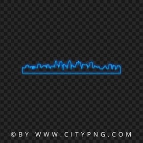 HD Blue Neon City Silhouette PNG