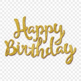 HD Happy Birthday Gold Glitter Text PNG