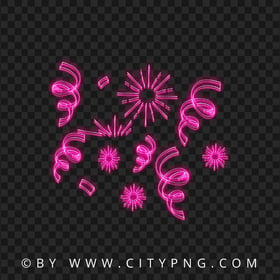 Pink Neon Glowing Doodle Confetti HD PNG
