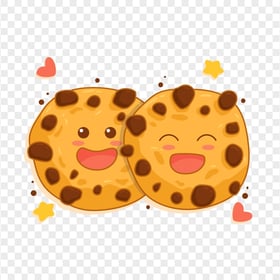 Cartoon Two Smiling Cookies Biscuit PNG