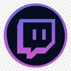 HD Beautiful Twitch Black & Purple Round Icon PNG