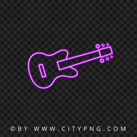 Purple Neon Guitar HD PNG