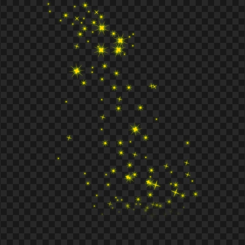 Transparent HD Yellow Sparkling Glowing Stars Effect