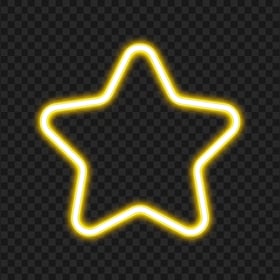 HD Yellow Glowing Neon Star PNG