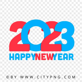 2023 Blue And Red Happy New Year Graphic Design PNG