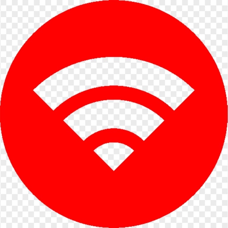 HD Wireless Wifi Round Red Logo Icon Transparent PNG