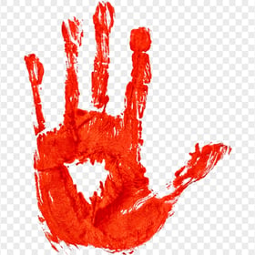 HD Realistic Red Bloody Hand Print PNG