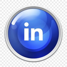 HD Blue Round Circle Linkedin Button Icon PNG