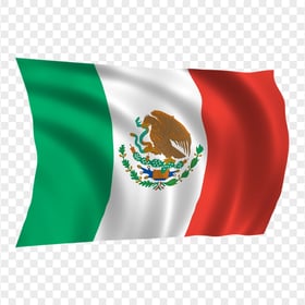 Illustration Waving Mexico Flag PNG