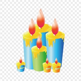 Download Christmas Birthday Cartoon Candles PNG
