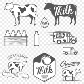 HD Group Of Milk Logos PNG