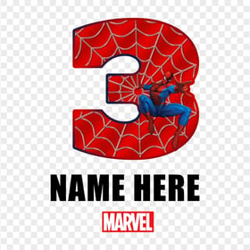 HD Spider Man Number 3 Three FREE PNG