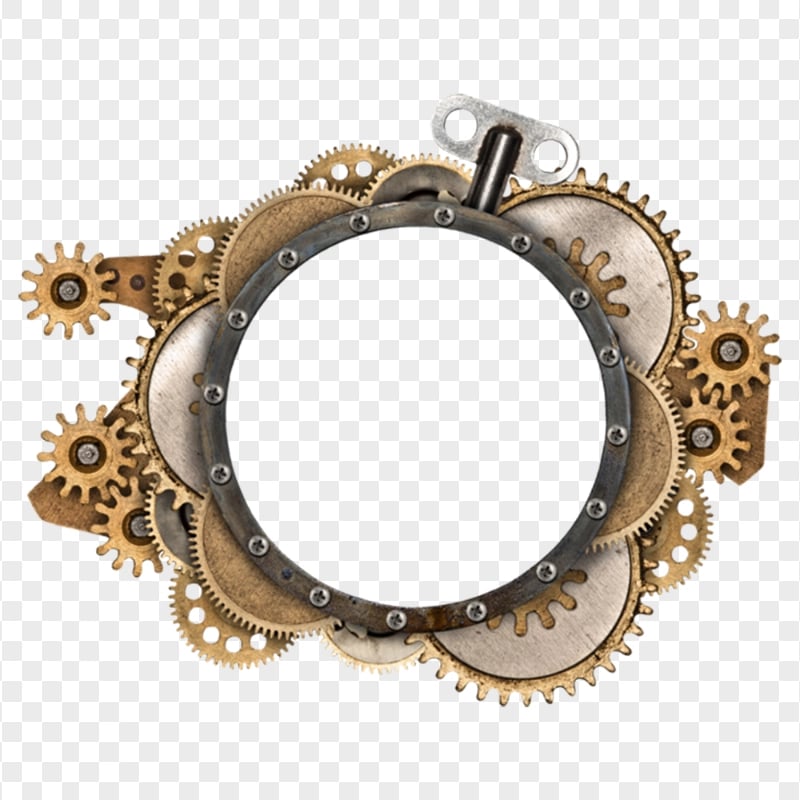 Steampunk Gears Frame HD PNG