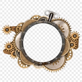 Steampunk Gears Frame HD PNG