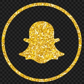 Yellow Glitter Round Outline Snapchat Logo Icon PNG