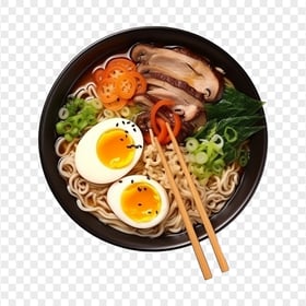 HD Top View Of Spicy Noodles and Eggs and Chili PNG