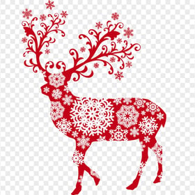 Red Reindeer Christmas Illustration