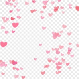 Valentines Bokeh Overlay Floating Hearts PNG