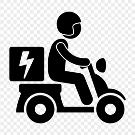 Food Delivery Motorcycle Black Icon HD PNG
