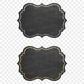 Vintage Black Chalkboard Labels Shapes PNG