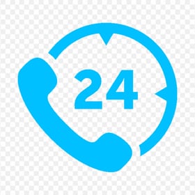 Call Customer Service Support 24/7 Blue Icon Transparent Background