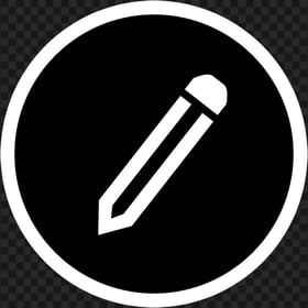 HD Black & White Round Pencil Icon PNG