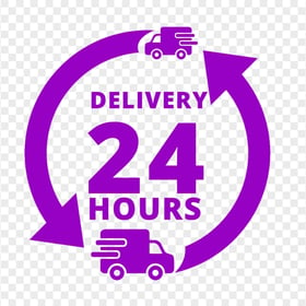Delivery 24 Hours Purple Logo Icon Sign FREE PNG