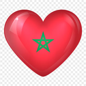 HD Morocco Flag In Heart Shape PNG