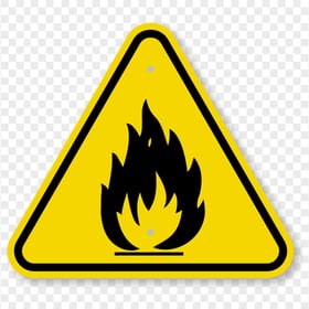 HD Risk Fire Caution Yellow Hazard Symbol Sign PNG