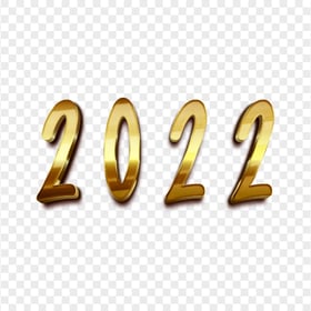 3D Golden Gold 2022 Text Transparent PNG