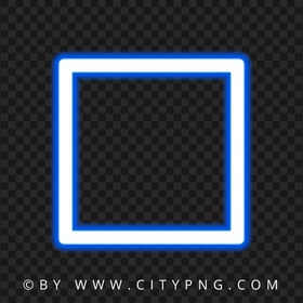 HD Blue Neon Border Square Frame PNG