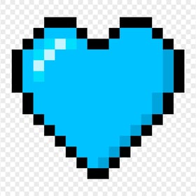 Pixel Art Blue Heart Icon FREE PNG