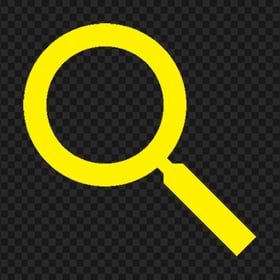 Yellow Search Icon Button PNG Image