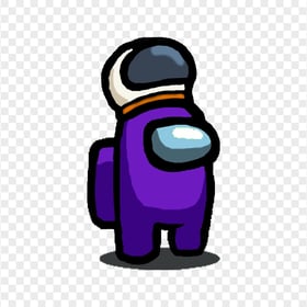 HD Purple Among Us Character With Astronaut Helmet PNG