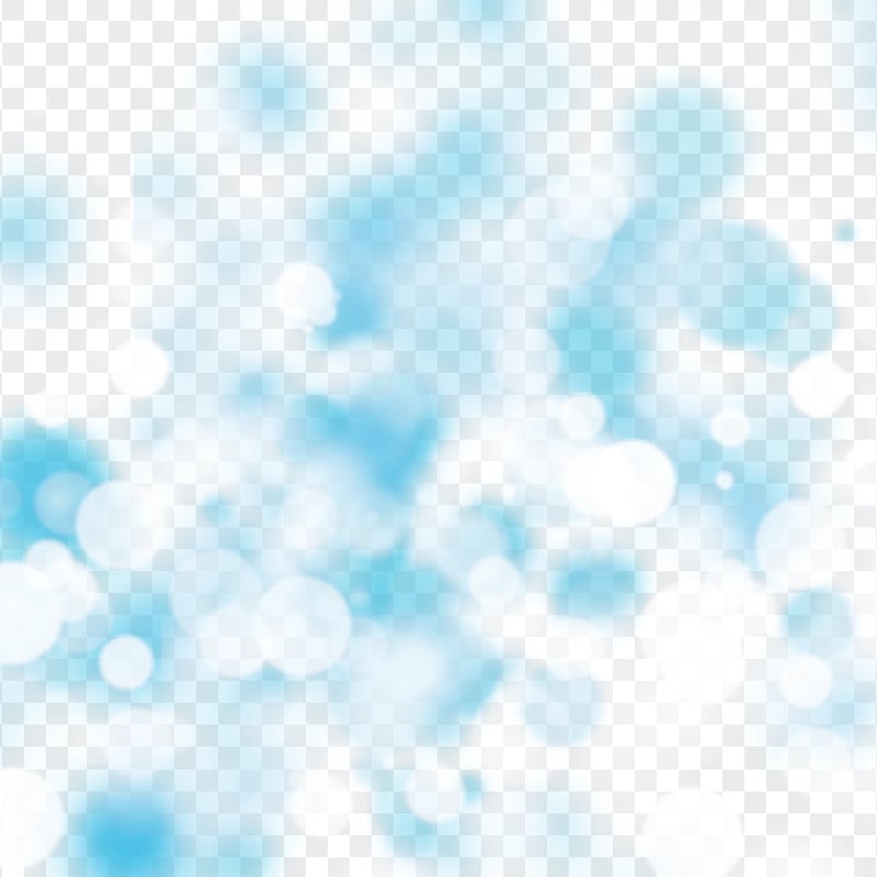 HD Bokeh Light Blue & White Effect PNG