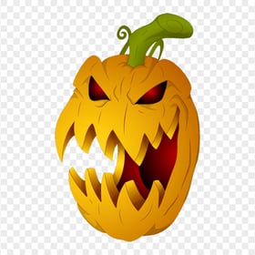 Halloween Pumpkin With Evil Face Illustration