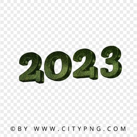 HD 2023 Grass Style Text Logo PNG