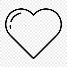 HD Love Black Line Heart Icon PNG