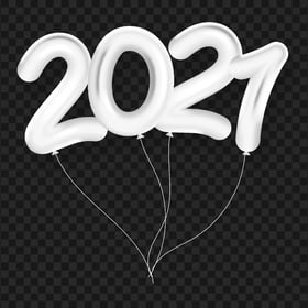 HD White 2021 Clipart Text Balloons Flying Logo PNG