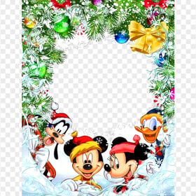HD Mickey Mouse And Friends Christmas Photo Frame PNG