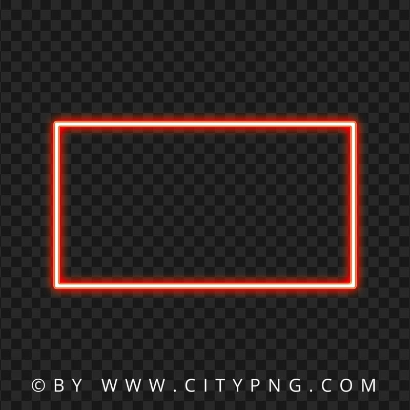 Download Red Neon Horizontal Frame PNG