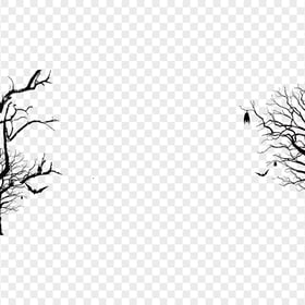 Download Halloween Trees Black Silhouette PNG