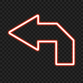 HD Red Neon Arrow Turn Direction Left Icon PNG