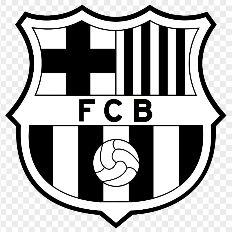FC Barcelona Black And White Logo HD PNG Citypng