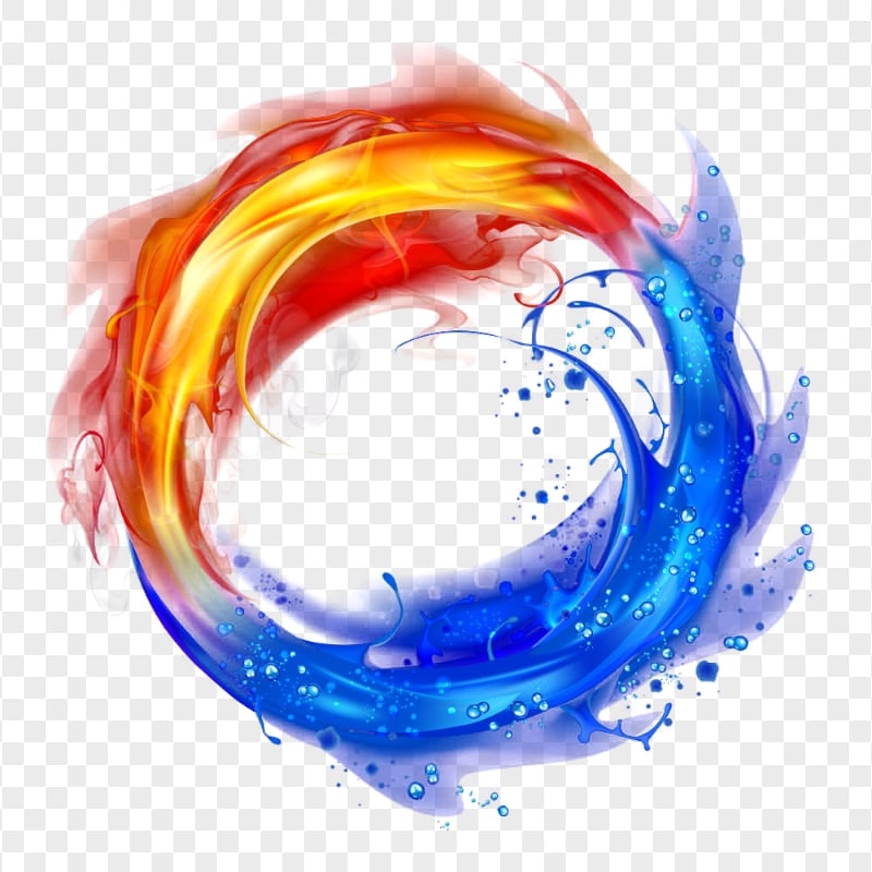 Circle Fire And Water Effect PNG Citypng