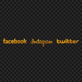 HD Facebook Instagram Twitter Gold Logos Signature PNG