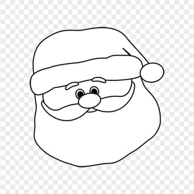 Black & White Coloring Santa Face PNG