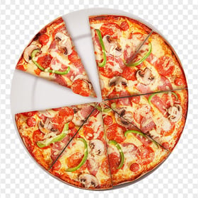 Crispy Sliced Veggie Pizza Top View Transparent PNG