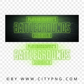 HD PUBG Green Neon Logo PNG