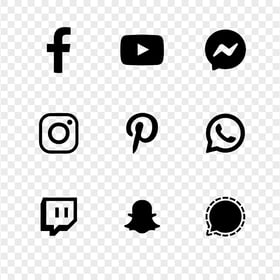 HD Black Social Media Logos Icons PNG
